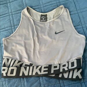 Nike Pro Light Gray Sports Bra